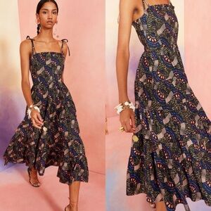 Ulla Johnson Multicolor Patterned Midi Dress